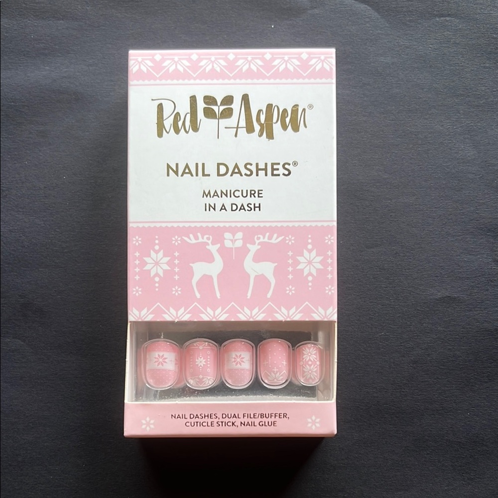 Red Aspen Pink Nail Dashes